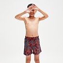 Boys' Printed 13" Swim Shorts Oxblood/Orange - XL