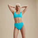 Flu3nte Solid Cheeky High Waist Bikini Bottom - Blue | Size XS