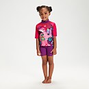 Schwimmlern-Sonnenschutz-Top und Shorts für Mädchen im Kleinkindalter Violett - 5YRS