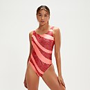 Women's Printed Deep U-Back Swimsuit Oxblood/Coral - 30