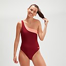 Women's Asymetric Swimsuit Oxblood/Coral - 36