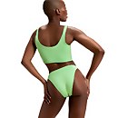 Flu3nte Solid Cheeky Scoop Bikini Bottom - Green | Size L
