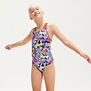 Splashback Badeanzug für Mädchen Marineblau/Rot - 11-12