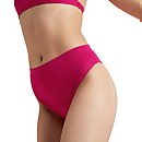 Flu3nte Solid Cheeky High Waist Bikini Bottom - Pink | Size S