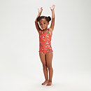 Rüschen-Badeanzug mit dünnen Trägern für Mädchen im Kleinkindalter Pink - 3YRS