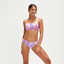 Bikini con tirantes finos ajustables y estampado para mujer, lila - 42