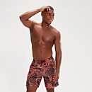 Men's Digital Printed Leisure 18" Swim Shorts Oxblood/Coral - XXL