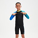 Conjunto de camiseta de neopreno y bañador entallado para niño, negro/azul - 5-6 Conjunto de camiseta de neopreno y bañador entallado para niño, negro/azul - 5-6