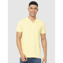 Yellow Solid Regular Fit T-Shirt - S