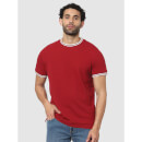 Red Solid Regular Fit T-Shirt - S