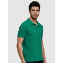 Men's Green Solid Polo T-Shirts - S