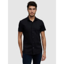 Men's Black Solid Casual Shirts - S
