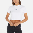 Calvin Klein Jeans Badge Rib Cotton-Blend Short Sleeve T-Shirt - 2XL