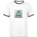 Pokémon Pokédex Bulbasaur #0001 Men's Ringer T-Shirt - White/Black