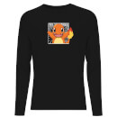 Pokémon Pokédex Charmander #0004 Men's Long Sleeve T-Shirt - Black