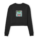 Pokémon Pokédex Bulbasaur #0001 Women's Cropped Sweatshirt - Black