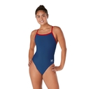 Endurance+ - Solid Flyback Training One Piece - Navy Red | Size 30