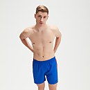 Bañador tipo bermuda HyperBoom de 40 cm con estampado de contraste para hombre, azul/naranja - XS