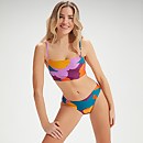 Women's Printed Adjustable Thinstrap Bikini Teal/Mango - 36
