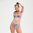 Bedruckter Triangel-Bikini mit Bändern für Damen Violett/Blau - 30