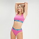 Texturierter Bikini mit tiefem U-Rückenausschnitt für Damen Violett - 30