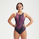 Women's Shaping Enlace Printed Swimsuit Black/Berry - 36
