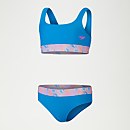 Bikini mit Kontraststreifen für Mädchen Blau - 11-12