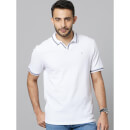 Mens White Solid Fashion Polo T-Shirt - XL
