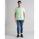 Men Solid Green Short Sleeve T-shirt - S