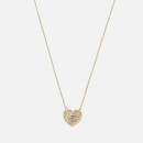 Coach C Heart Crystal and Gold-Tone Necklace