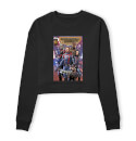 Guardians of the Galaxy Photo Comic Cover Women's Cropped Sweatshirt - Black