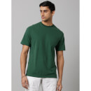 Celio Solid Green Short Sleeves Round Neck Tshirt - M