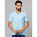 Men's Light Blue Cuban Collar T Shirt XS