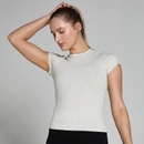 MP Damen Basics Körperbetontes Kurzarm-T-Shirt – Hellgrau - XL