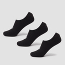 MP Unisex Invisible Socks (3 Pack) - Black - UK 12-14