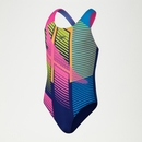 Digital Placement Splashback-Badeanzug für Mädchen Blau/Pink - 11-12