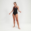 HyperBoom Muscleback-Badeanzug für Damen Schwarz/Pink - 36