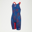 Fastskin Junior Endurance+ Kneeskin-Schwimmanzug mit offenem Rücken für Mädchen Blau/Rot - 24