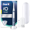 Oral-B iO My Way Elektrische Zahnbürste ab 10 Jahren, 4 Putzmodi, extra Aufsteckbürste für Zahnspange, 1 Reiseetui, ocean blue