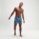 Pantaloncini da bagno con stampa Leisure 40 cm da uomo Blu/Bianco - L