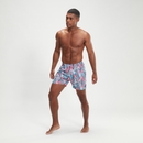 Men's Printed Leisure 16" Swim Shorts Pink/Blue - S