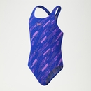 Girls HyperBoom Allover Medalist Swimsuit Blue/Purple - 5-6