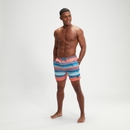 Men's Placement Leisure 16'' Swim Shorts Blue/Pink - L