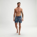 Men's Digital Printed Leisure 16" Swim Shorts Blue - S