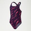 HyperBoom All-Over Medalist-Badeanzug für Mädchen Marineblau/Pink - 9-10