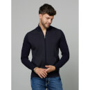 Basic Solid Navy Blue Long Sleeves Jacket M