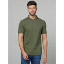 Solid Olive Short Sleeves Structured Polo M