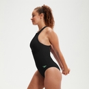 Women's Racer Zip Swimsuit with Swim Bra Black/Green - 38