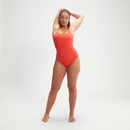 Formender Badeanzug mit Kreuzrückenausschnitt für Damen Rot - 36