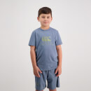 Kids Cnz Large Logo T-Shirt Blue Mirage- 10YR